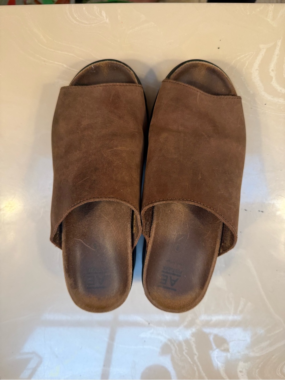American Eagle Brown Outfitters Brown Suede Slide Sandals